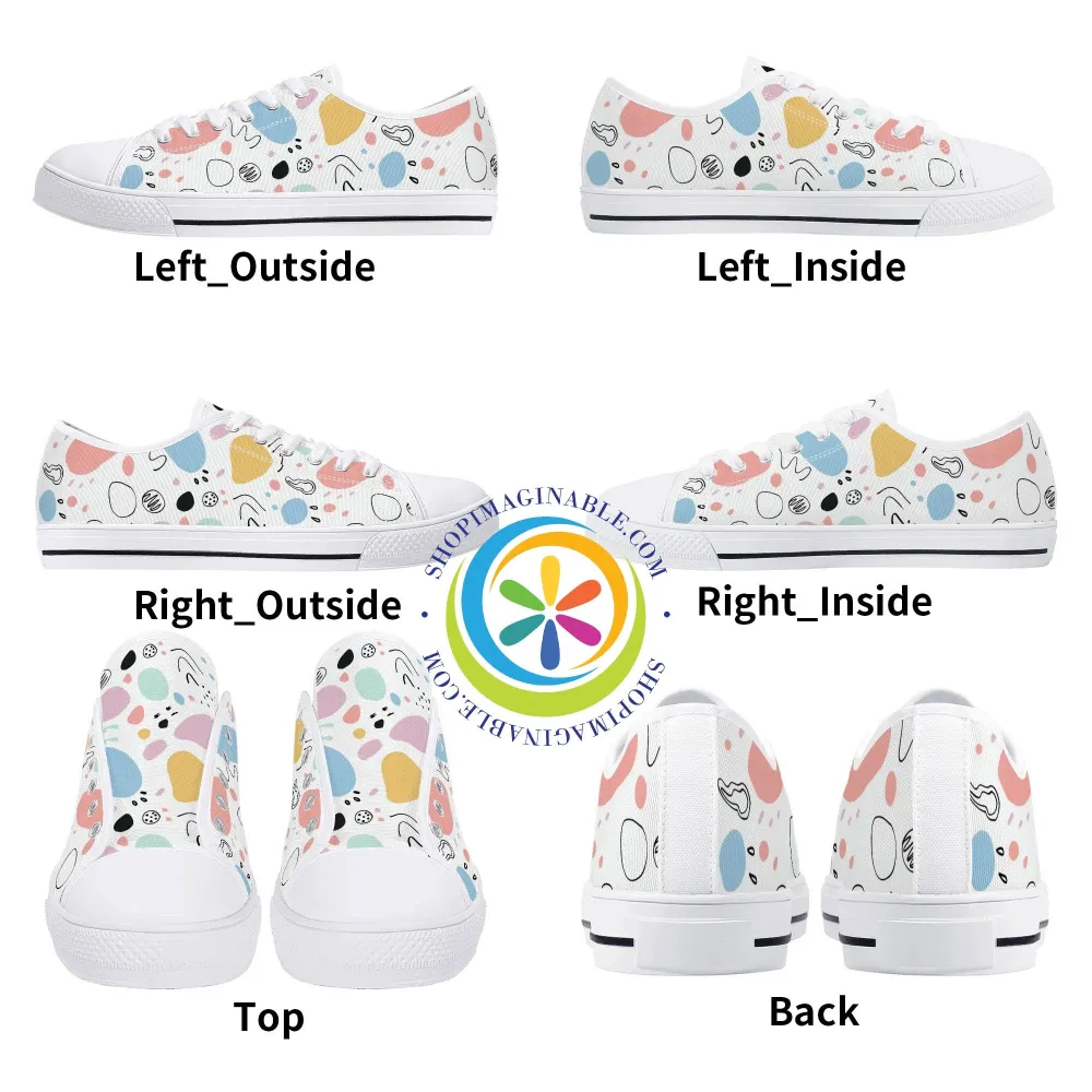 Abstract Pastels Ladies Low Top Canvas Shoes