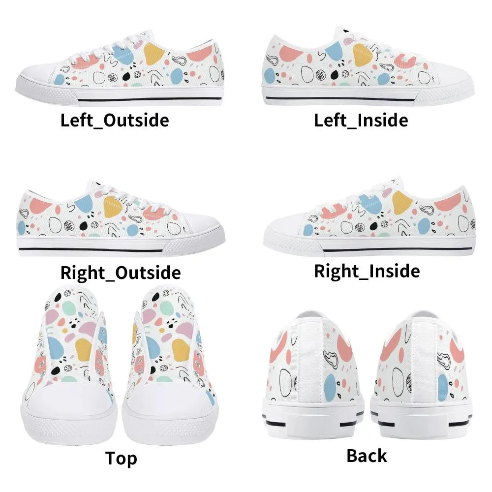 Abstract Pastels Ladies Low Top Canvas Shoes