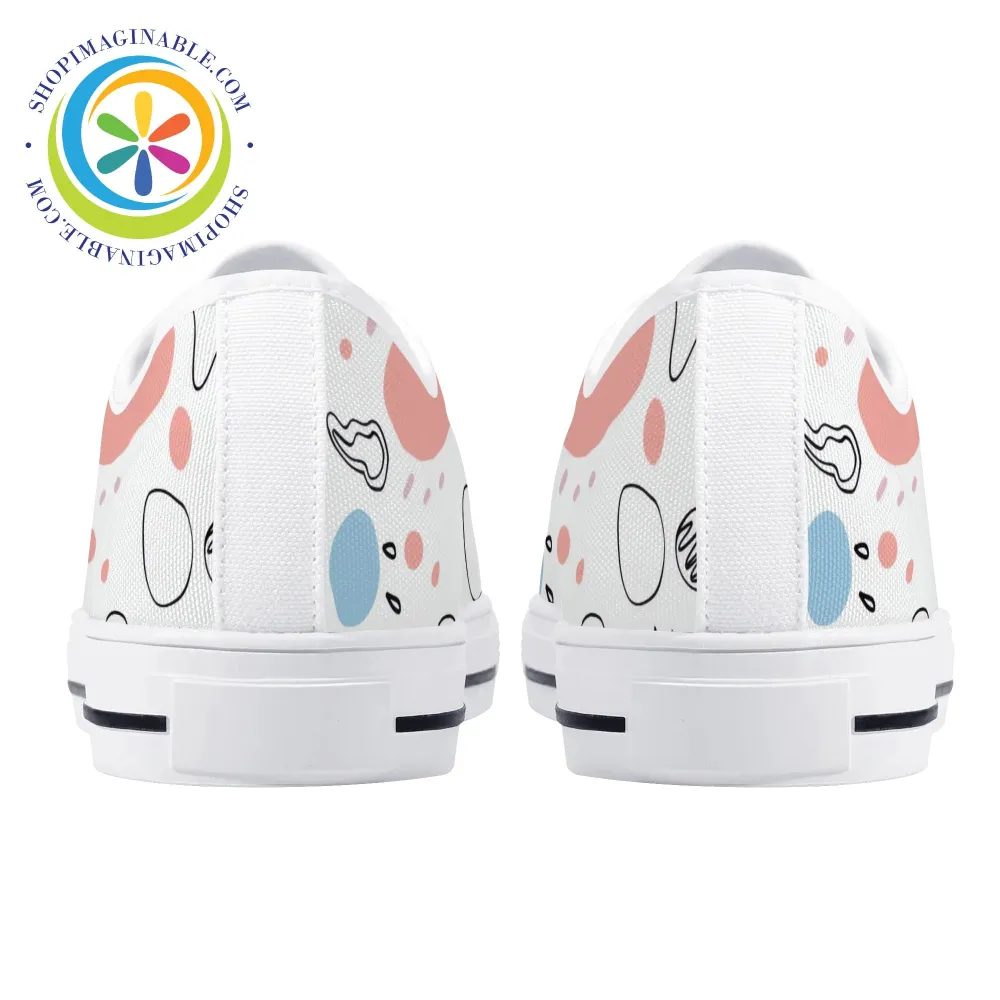 Abstract Pastels Ladies Low Top Canvas Shoes