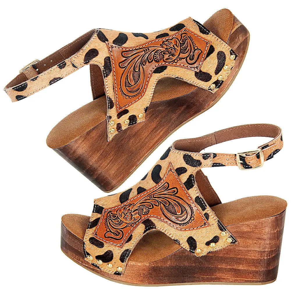 American Darling ADFT108 Hand tooled carved genuine leather sandal footwear flip flop