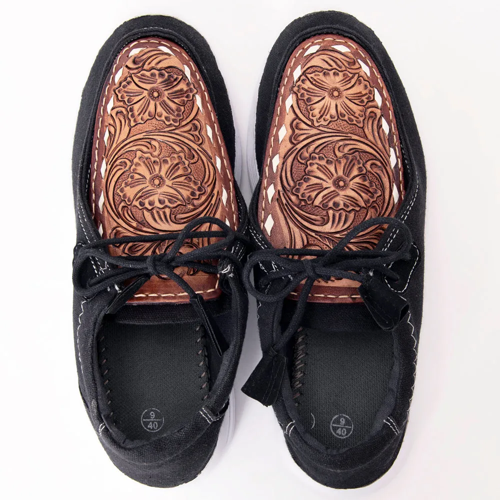 American Darling ADFT135 Hand tooled carved genuine leather trim lightweight shoe footwear slip on