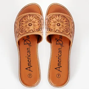American Darling ADFTE106 Hand tooled carved genuine leather sandal footwear flip flop