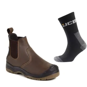 Apache AP715SM Special Offer Pack - Apache AP715SM Brown Safety Dealer Boots   3 Pairs Work Socks