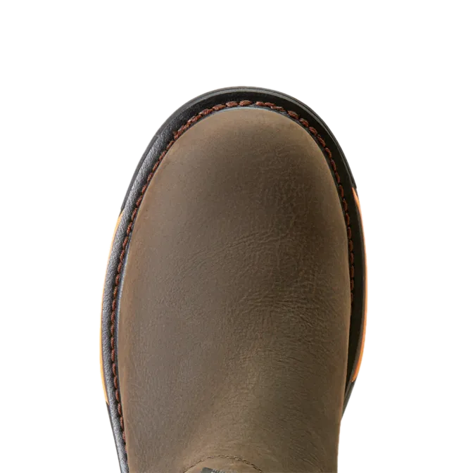 Ariat Men's Big Rig Chelsea Waterproof Iron Coffee Work Boots 10042545