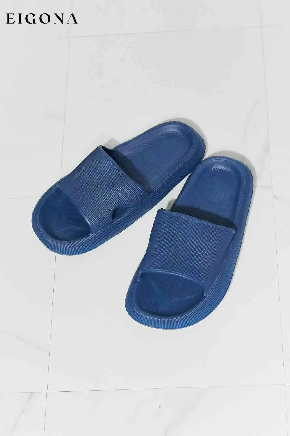 Arms Around Me Open Toe Slide in Navy