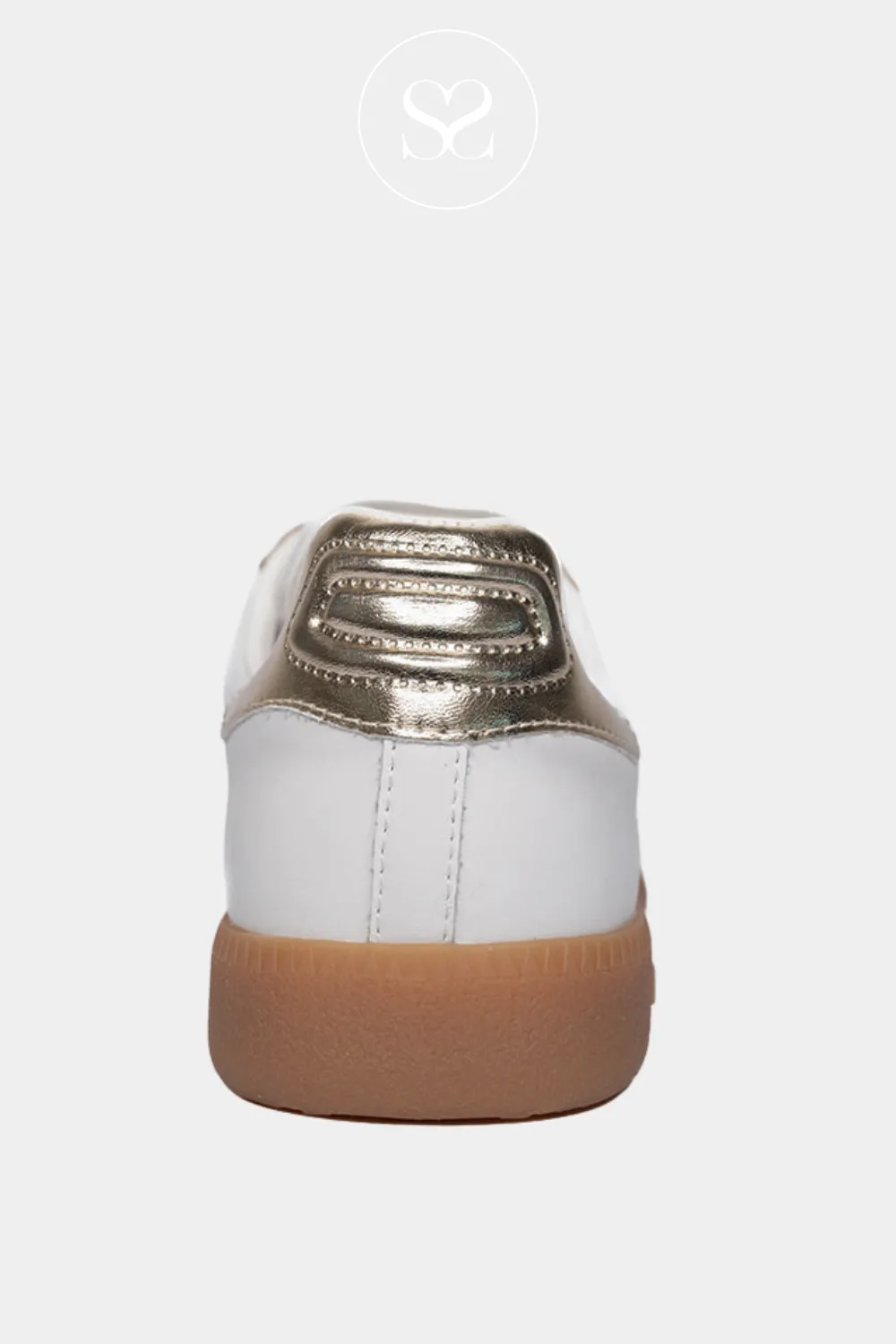 BACK 70 CLOUD GOLD AND WHITE LEATHER TRAINERS