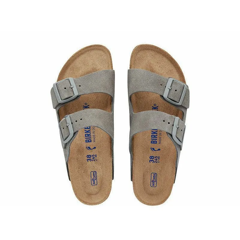 Birkenstock Arizona SFB Stone Coin Suede Leather (Regular)