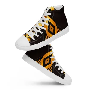 Black Kente Men’s high top canvas shoes
