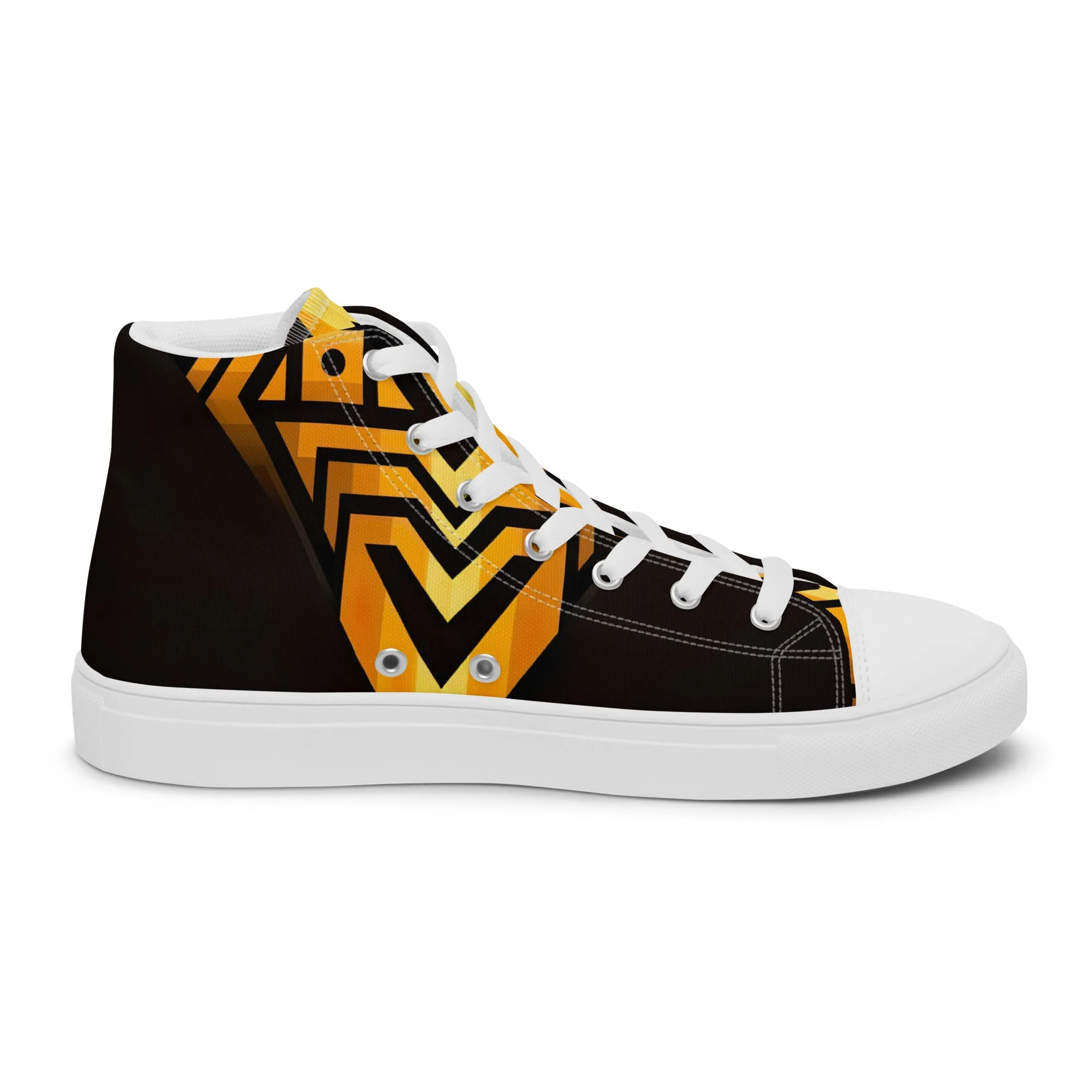 Black Kente Men’s high top canvas shoes