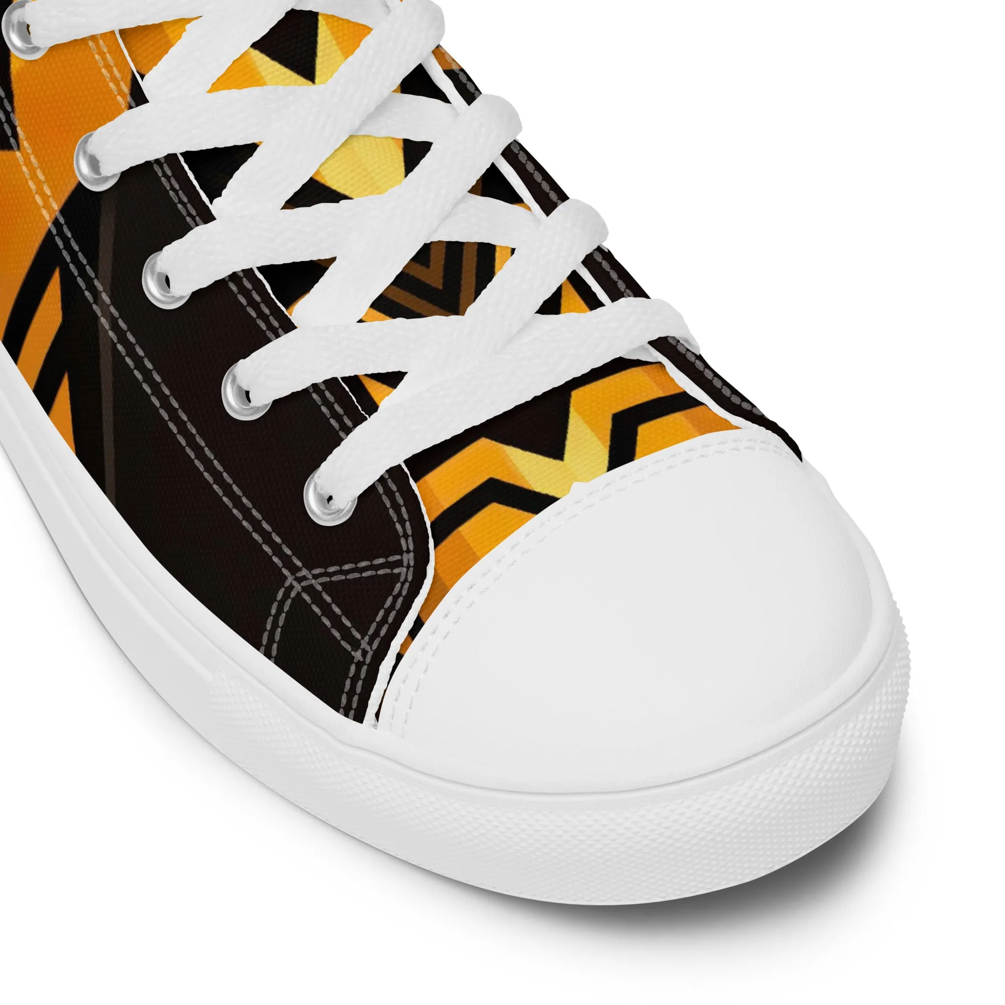 Black Kente Men’s high top canvas shoes