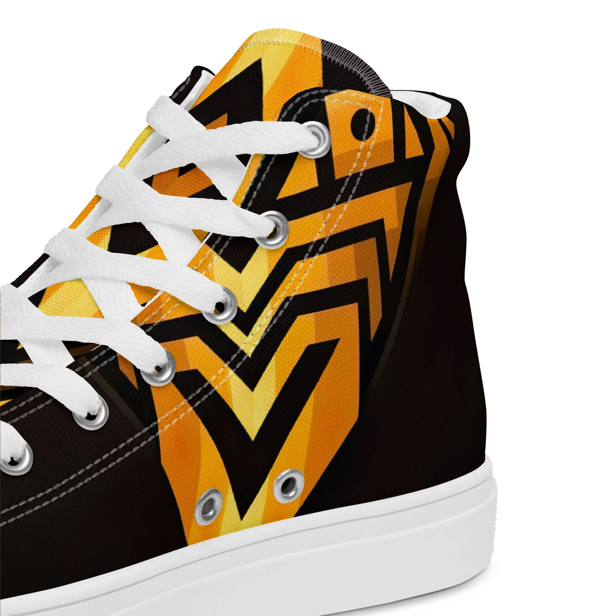 Black Kente Men’s high top canvas shoes
