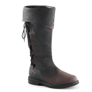 CAPTAIN-110 Fancy Dress Costume Funtasma Men's Boots Black-Brown Distressed Pu