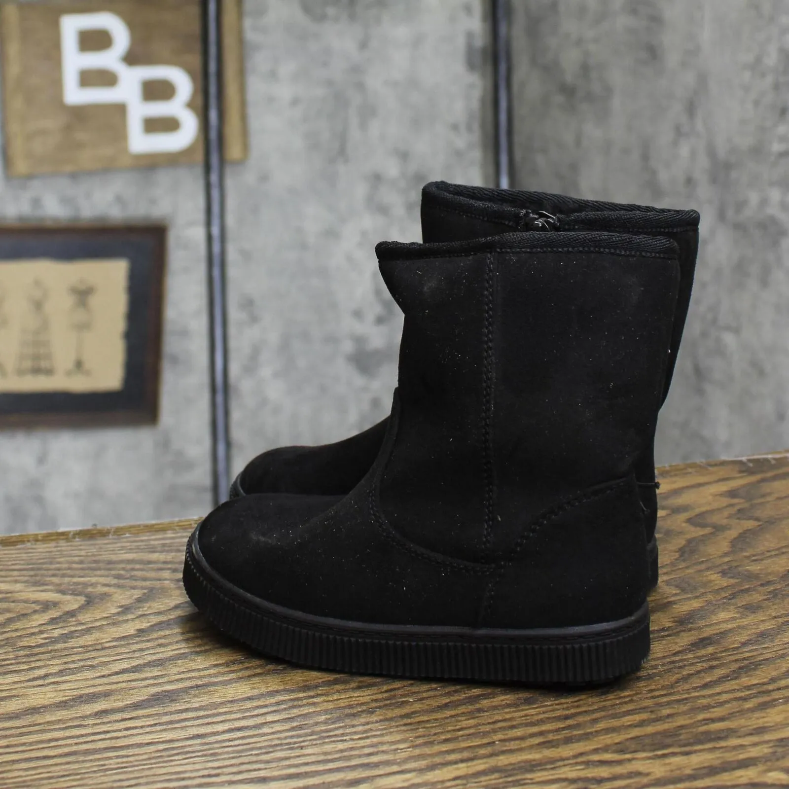Cat & Jack Toddler Girls Pip Shearling Style Boots 88435631 Black 9T