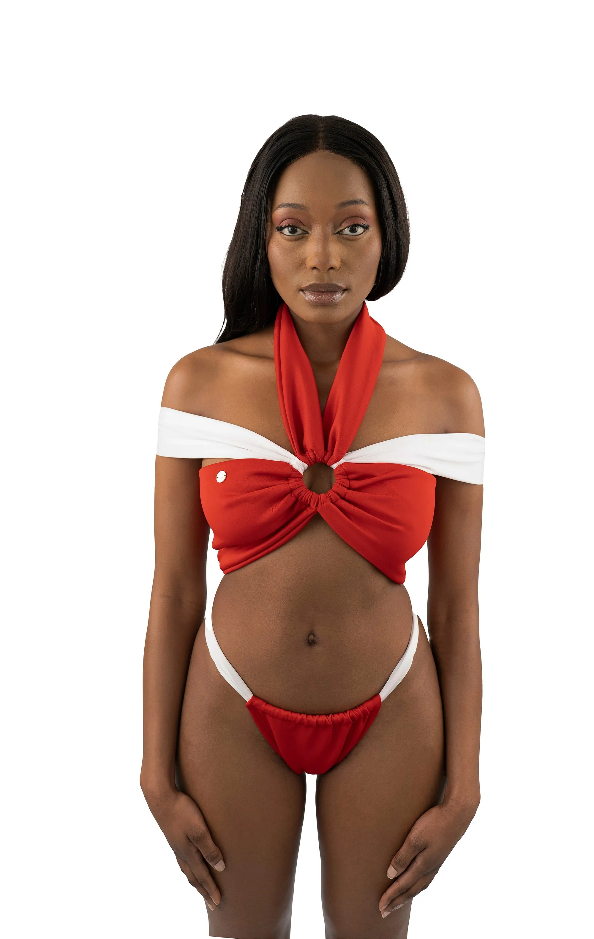 Chic Women's Red Tie-Front Two Piece Lia Bikini Set