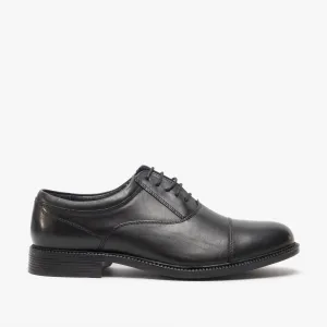 CLARK Mens Leather Fuller Fitting Capped Oxford Shoes Black