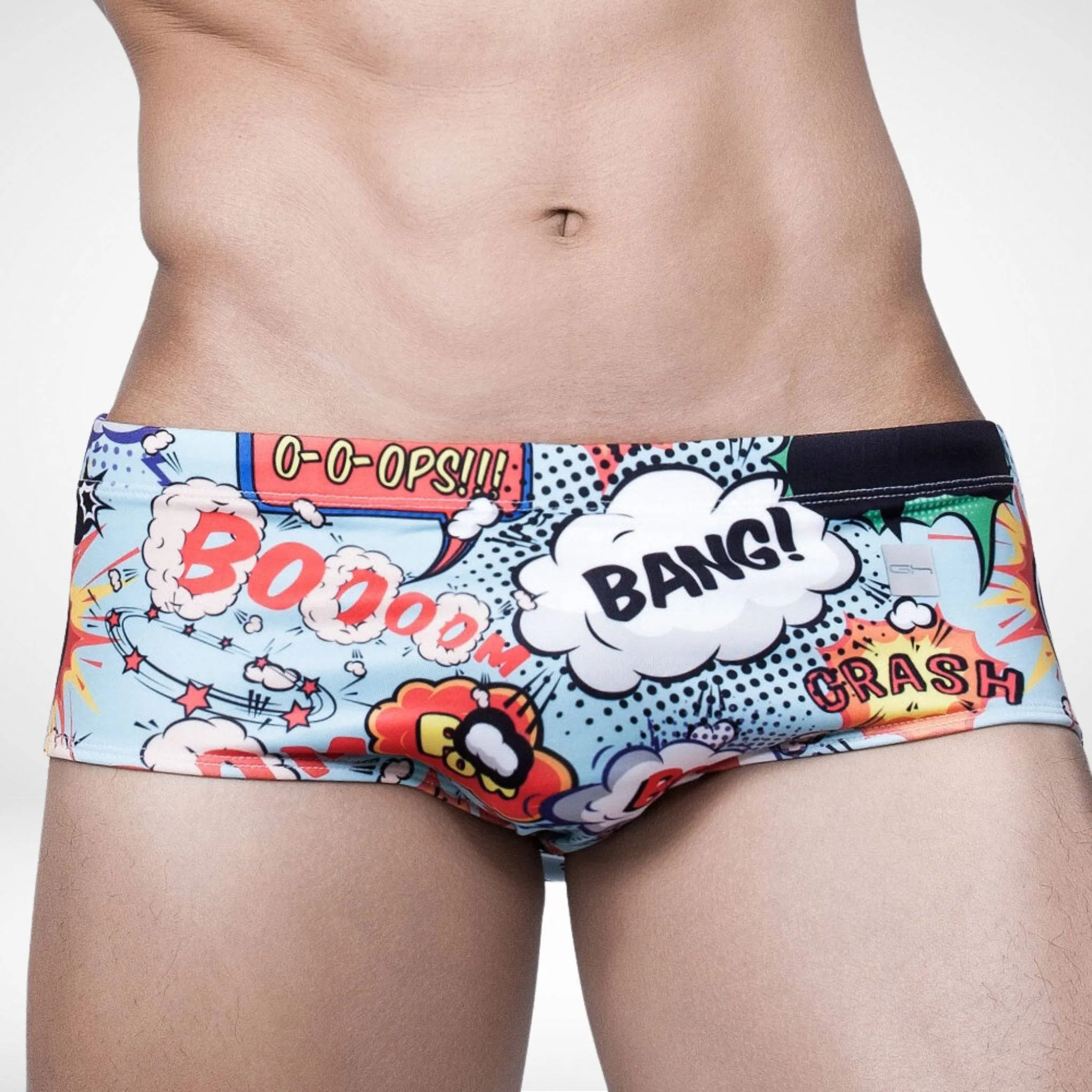 Comic Print Square Cut Men's Swim Briefs