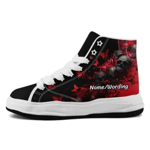 Corporate Gifts,Personalized Gothic Sneakers, Custom Weird Girl Shoes,  High Top Canvas Skull  Shoes, Durable Unisex Shoes
