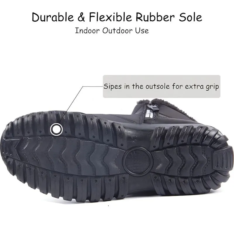 Cuzcare Fur Ankle WaterProof Men's Snow Boots Orthopedic