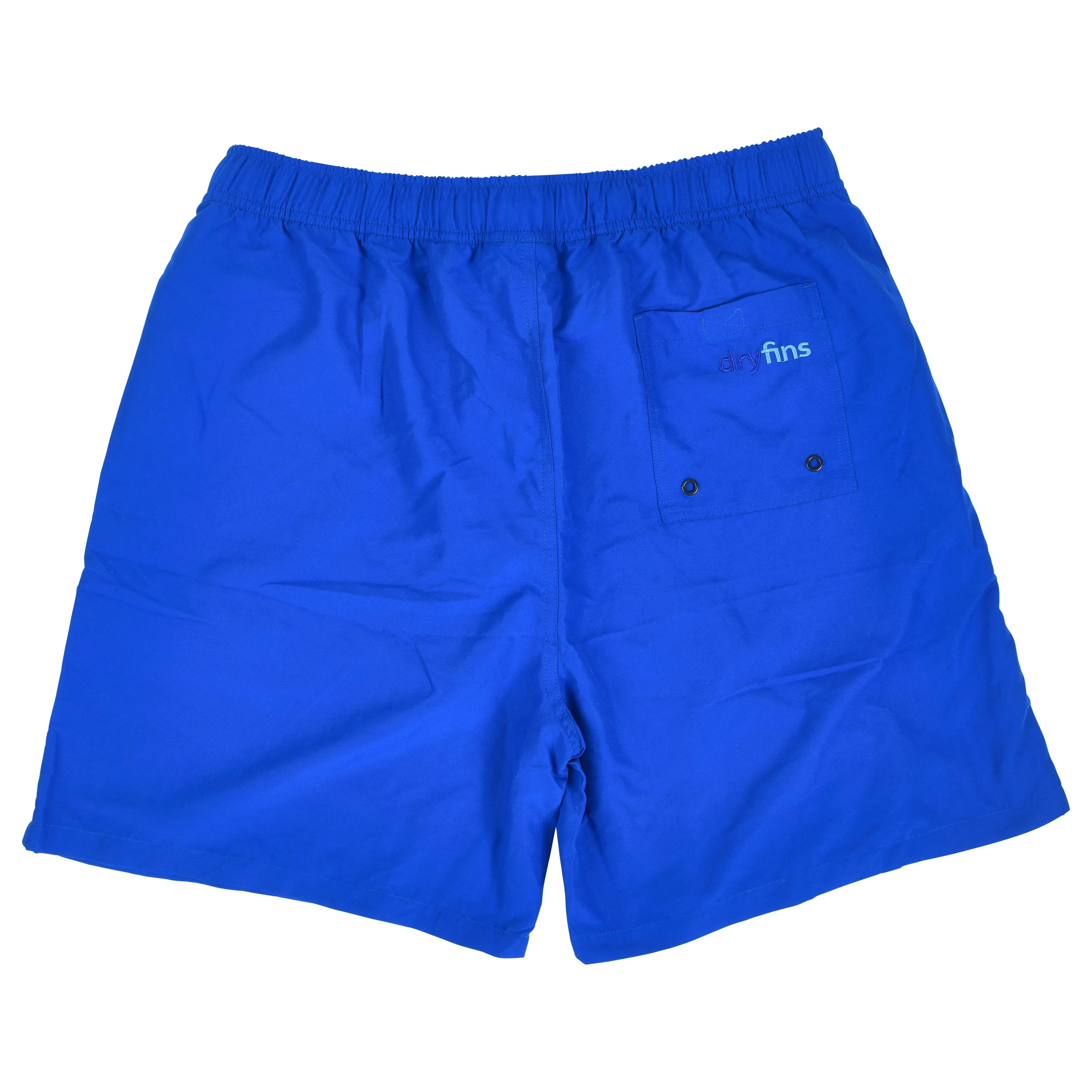 DryFins Boys Anti-Chafe Swim Trunks in Classic Blue - Built-in Compression Liner