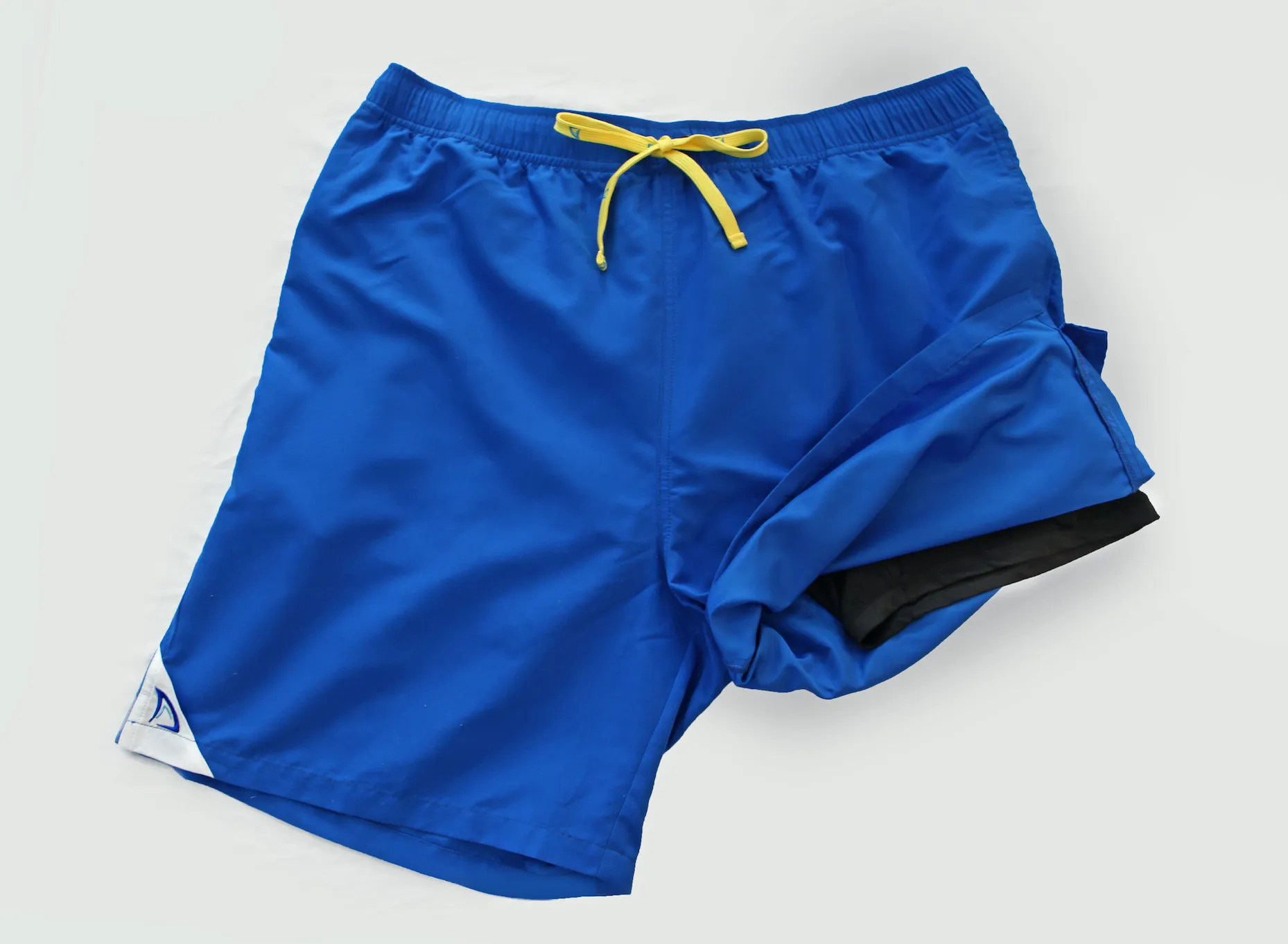 DryFins Boys Anti-Chafe Swim Trunks in Classic Blue - Built-in Compression Liner