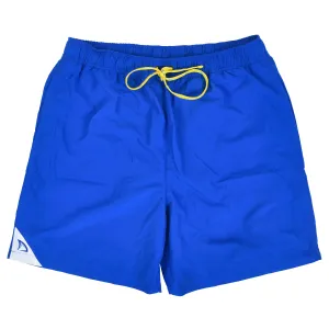DryFins Boys Anti-Chafe Swim Trunks in Classic Blue - Built-in Compression Liner