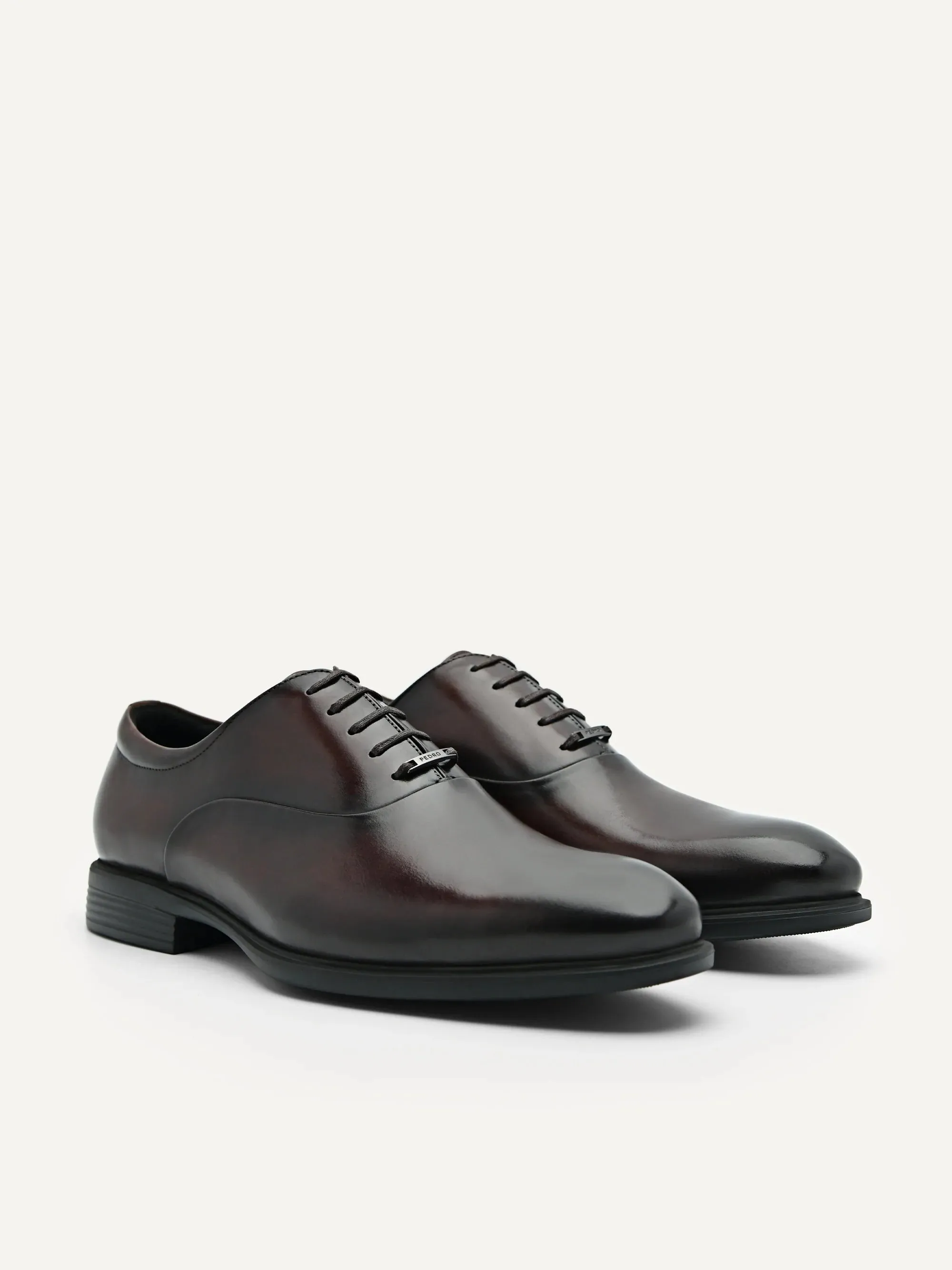 Embossed Leather Oxford Shoes