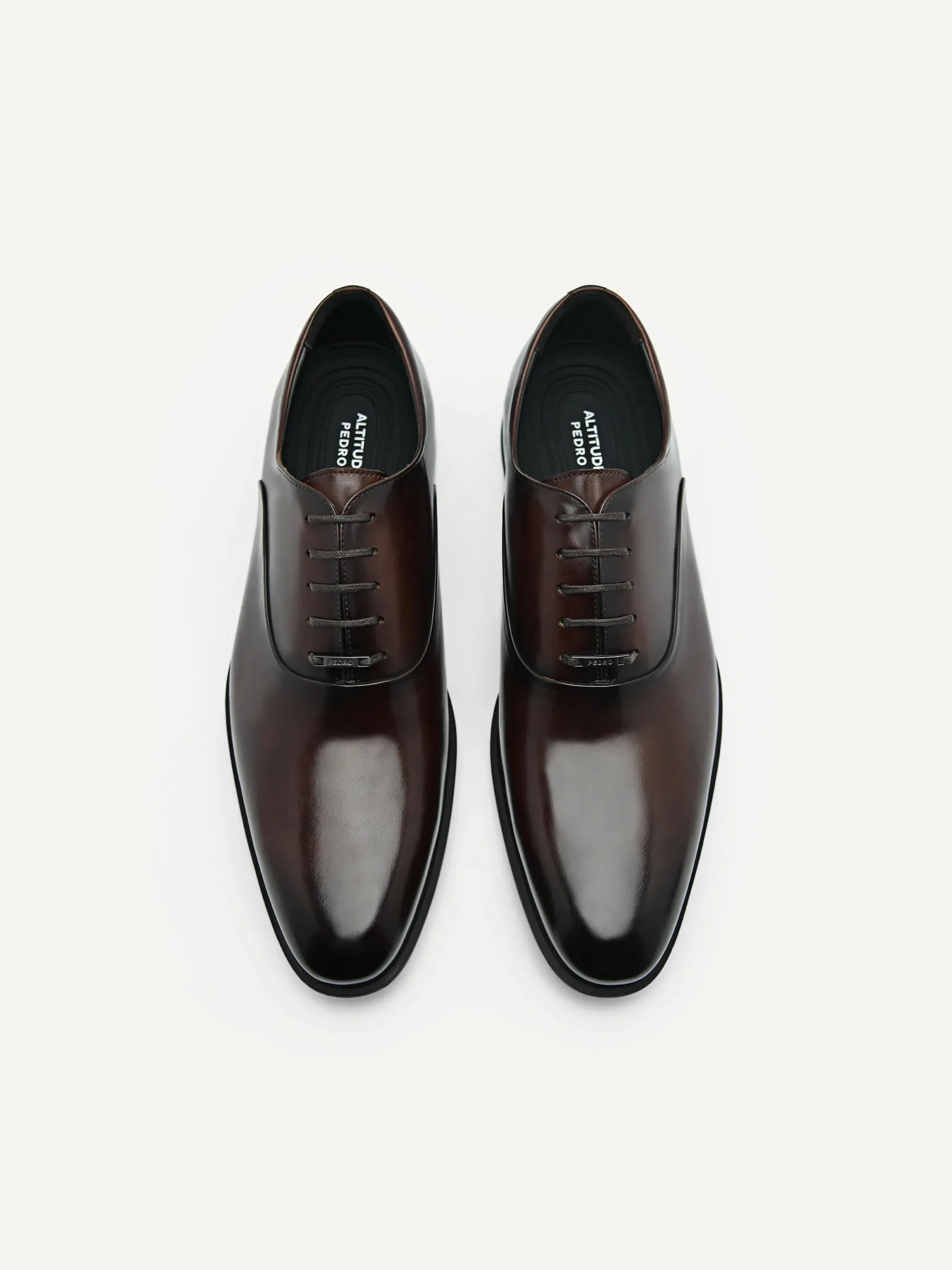 Embossed Leather Oxford Shoes