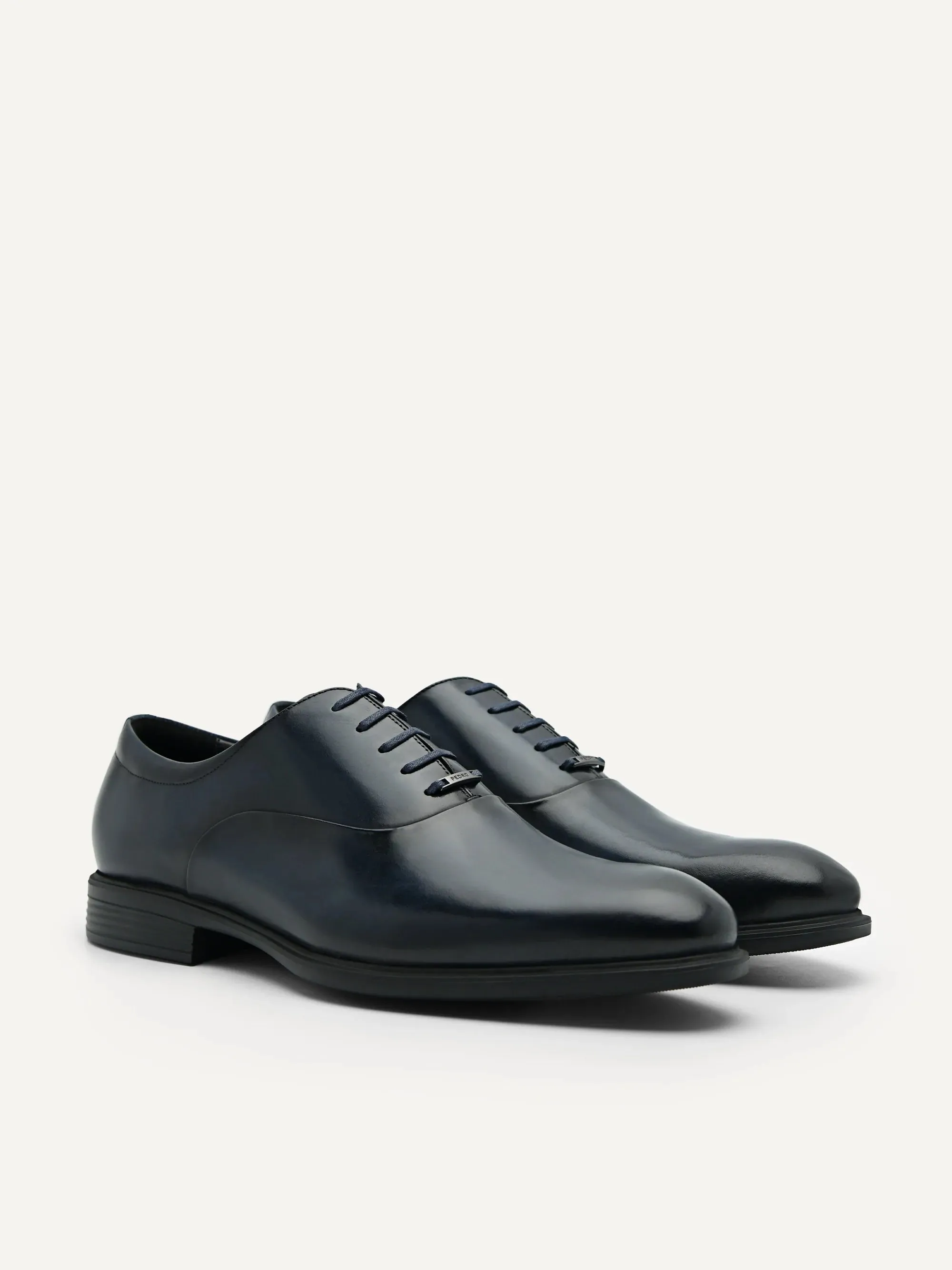 Embossed Leather Oxford Shoes