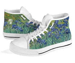 ES High Top Sneakers - Vintage Art | Vincent van Gogh: Irises | Custom Shoes, Custom Sneakers, Customized Sneakers, Canvas Sneakers