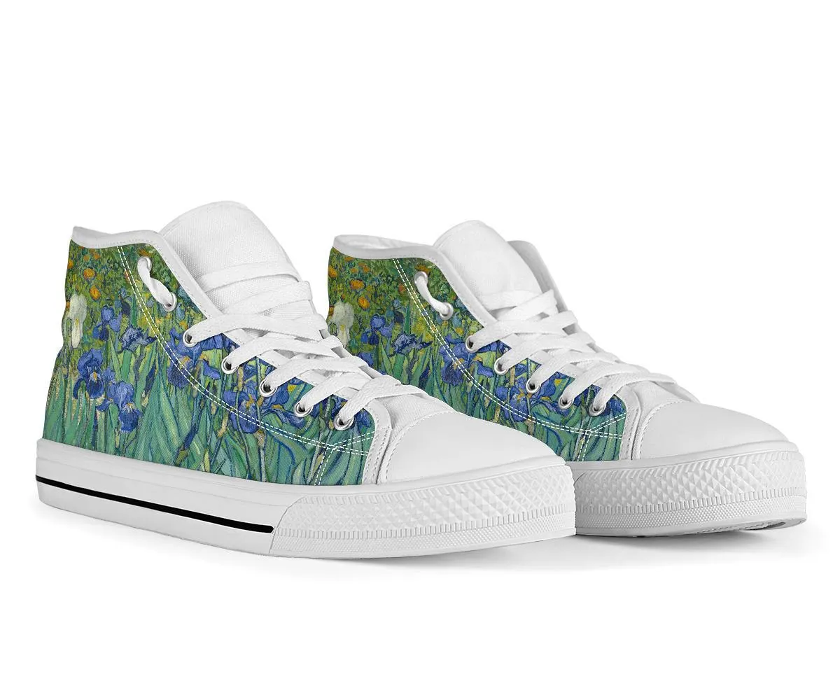 ES High Top Sneakers - Vintage Art | Vincent van Gogh: Irises | Custom Shoes, Custom Sneakers, Customized Sneakers, Canvas Sneakers