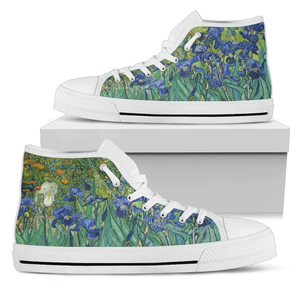 ES High Top Sneakers - Vintage Art | Vincent van Gogh: Irises | Custom Shoes, Custom Sneakers, Customized Sneakers, Canvas Sneakers