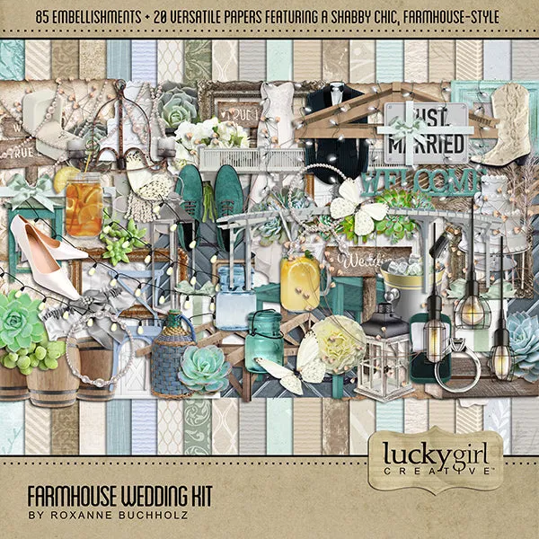 Farmhouse Wedding Digital Scrapbook Kit