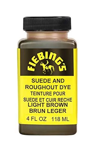 Fiebing's Black Suede Dye (4 oz) - Recolor, Brighten & Restore Suede & Roughout Leather Shoes, Furniture, Purse - Includes Wool Dauber for Easy Application - Flexible When Dry, Won't Crack or Peel