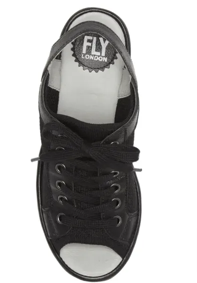 Fly London YEDU158FLY Sling Back Laced Sandal - Black