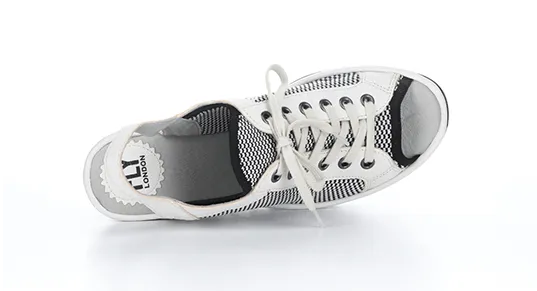 Fly London YEDU158FLY Sling Back Laced Sandal - White/Black