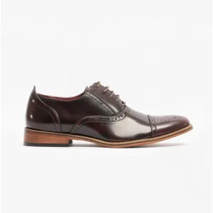 FRANCIS Mens Oxford Lace Up Shoes Oxblood
