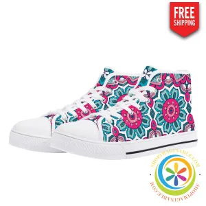 Fun Creative Abstract Ladies High Top Canvas Shoes