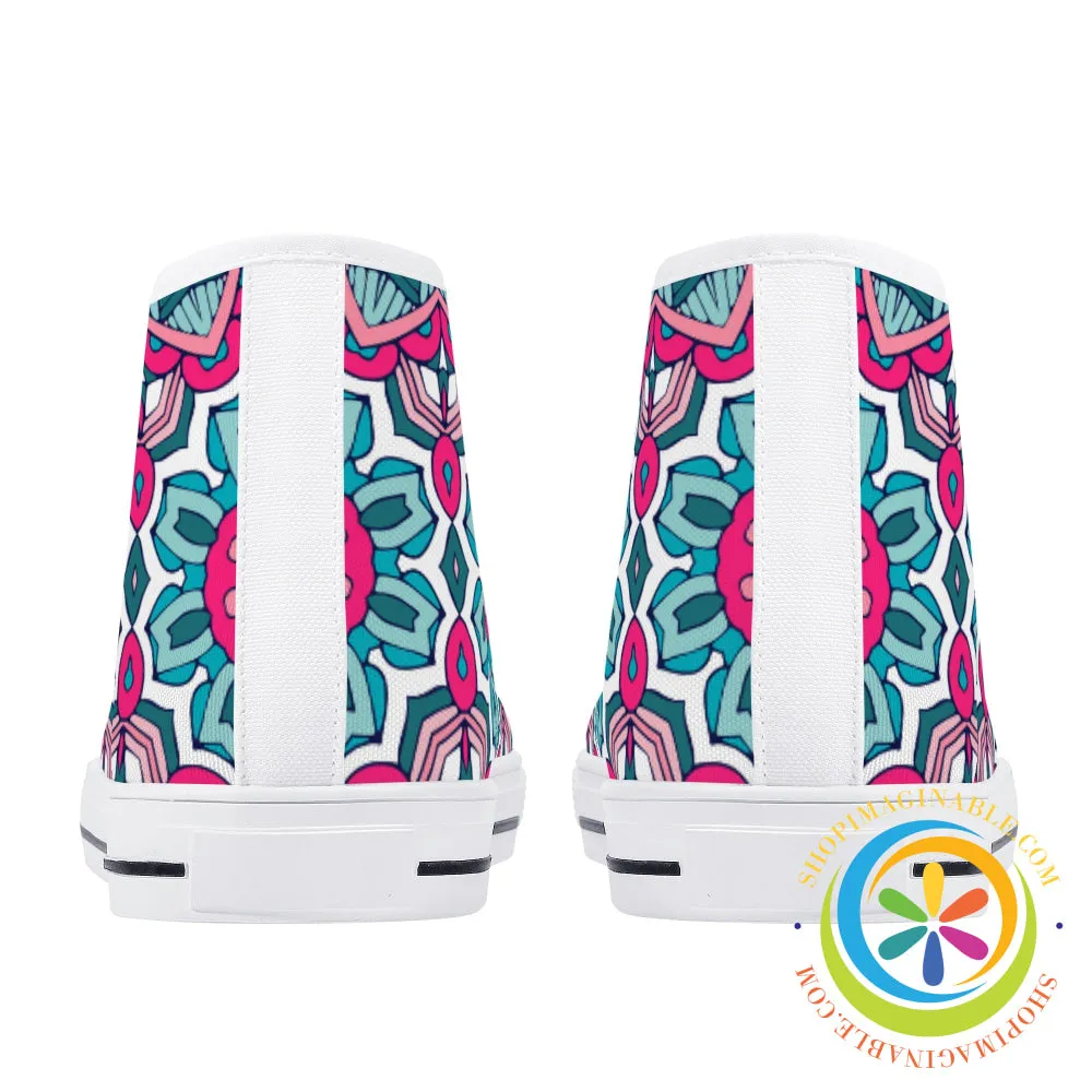 Fun Creative Abstract Ladies High Top Canvas Shoes