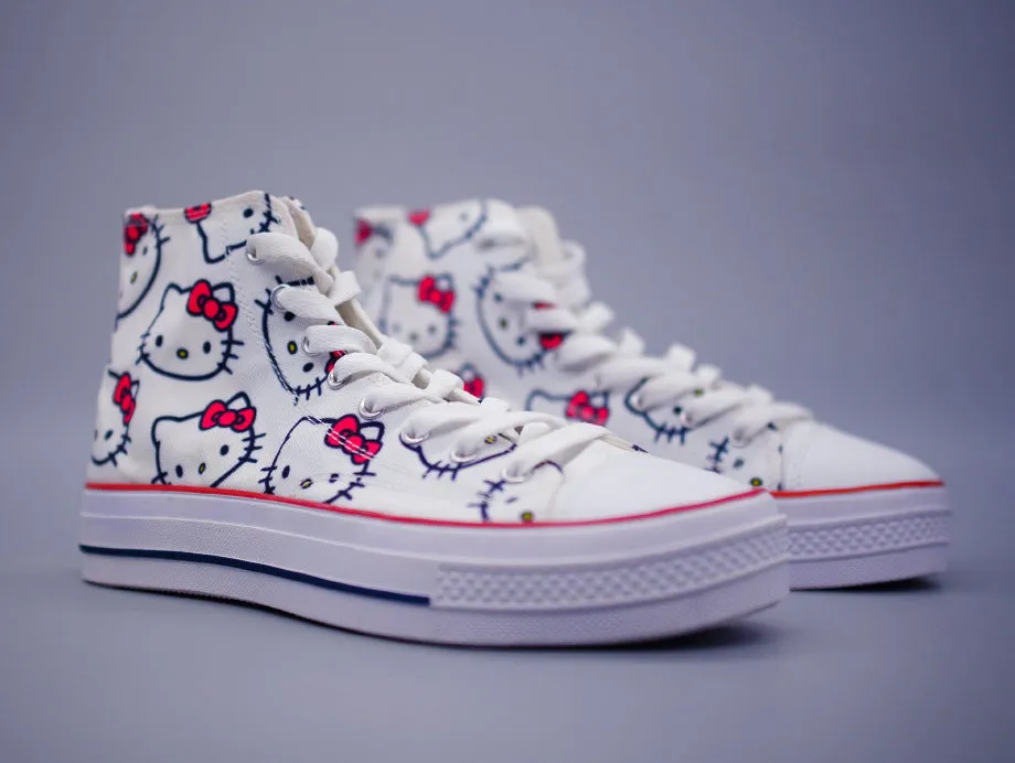 Hello Kitty High Top Canvas Sneakers Kawaii Edition- Hello Kitty