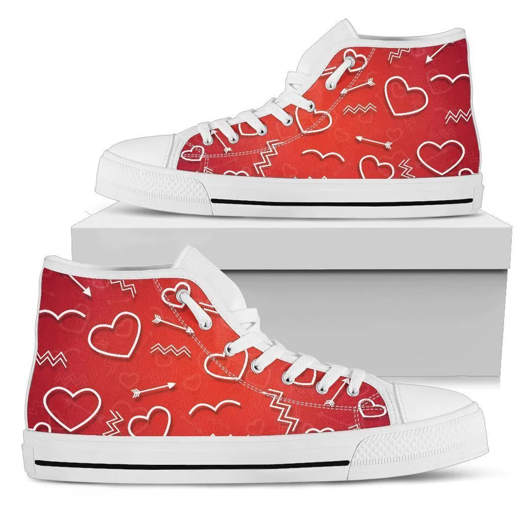High Top Sneakers - Fall in Love | Custom High Top Shoes, Patterned High Top Sneakers, High Top Sneakers for Women, Unisex Shoes