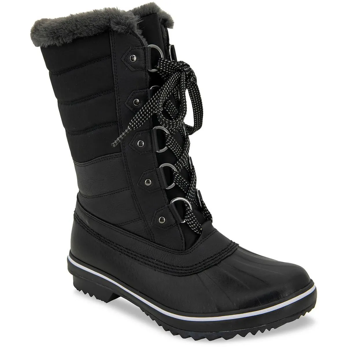JBU by Jambu Womens Siberia Faux Leather Faux Fur Winter & Snow Boots