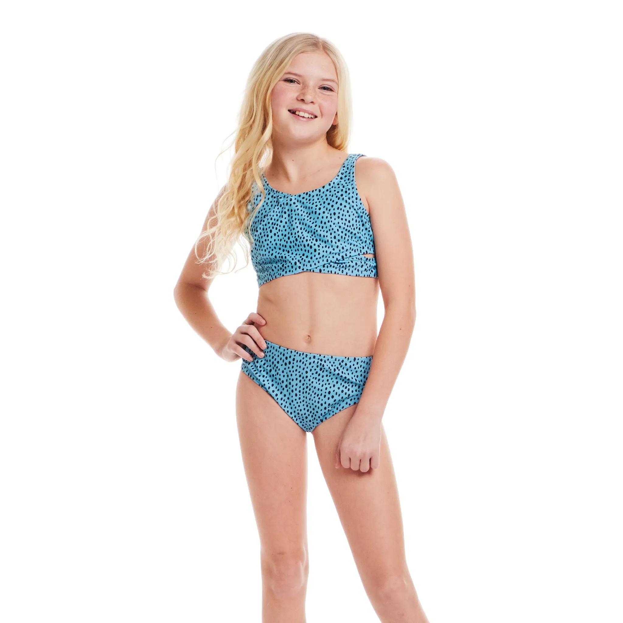 Kids (7-16) Two Piece Swim Suit | Dotted