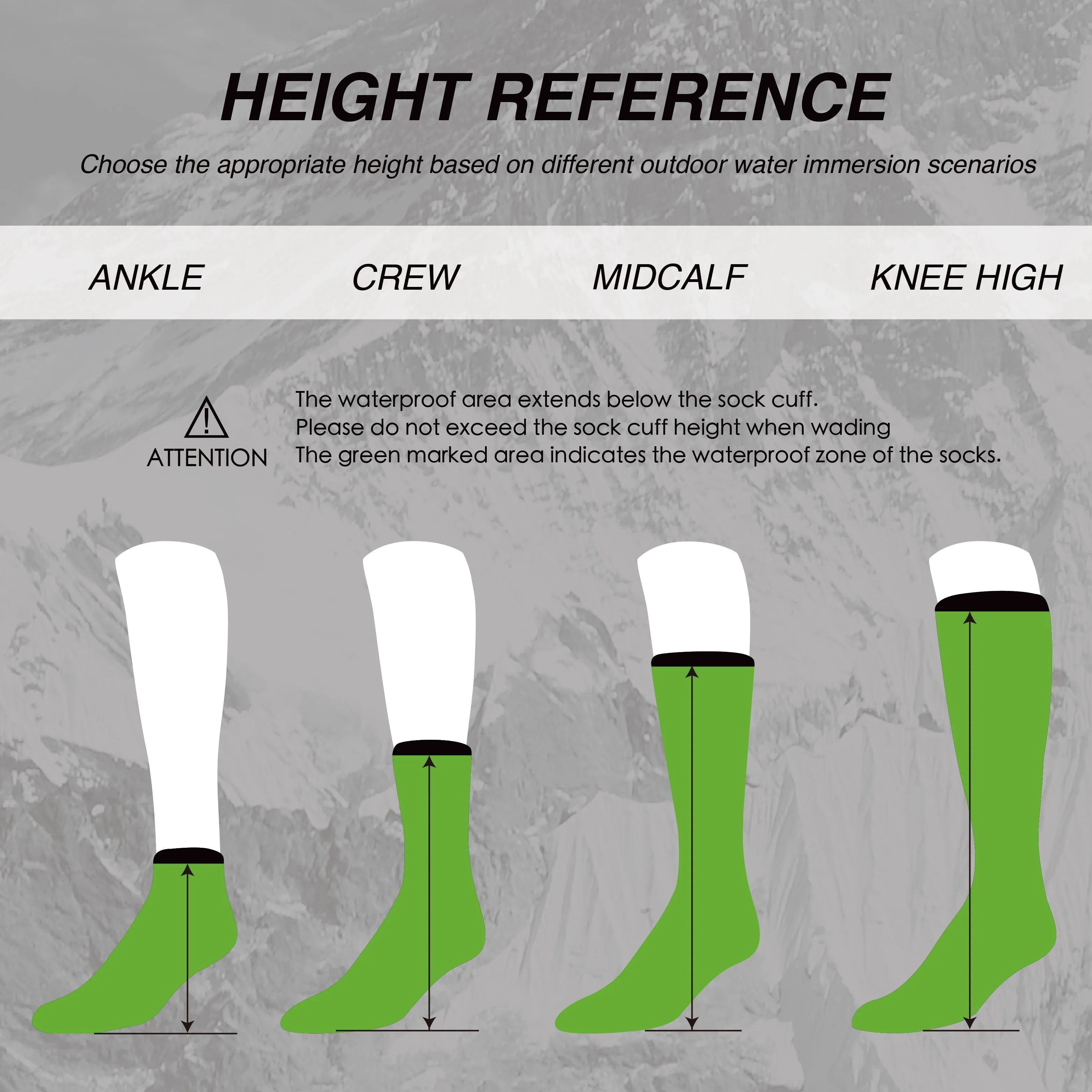LEAKDRY Waterproof Breathable Venture Dri-nit Socks Mid-Calf