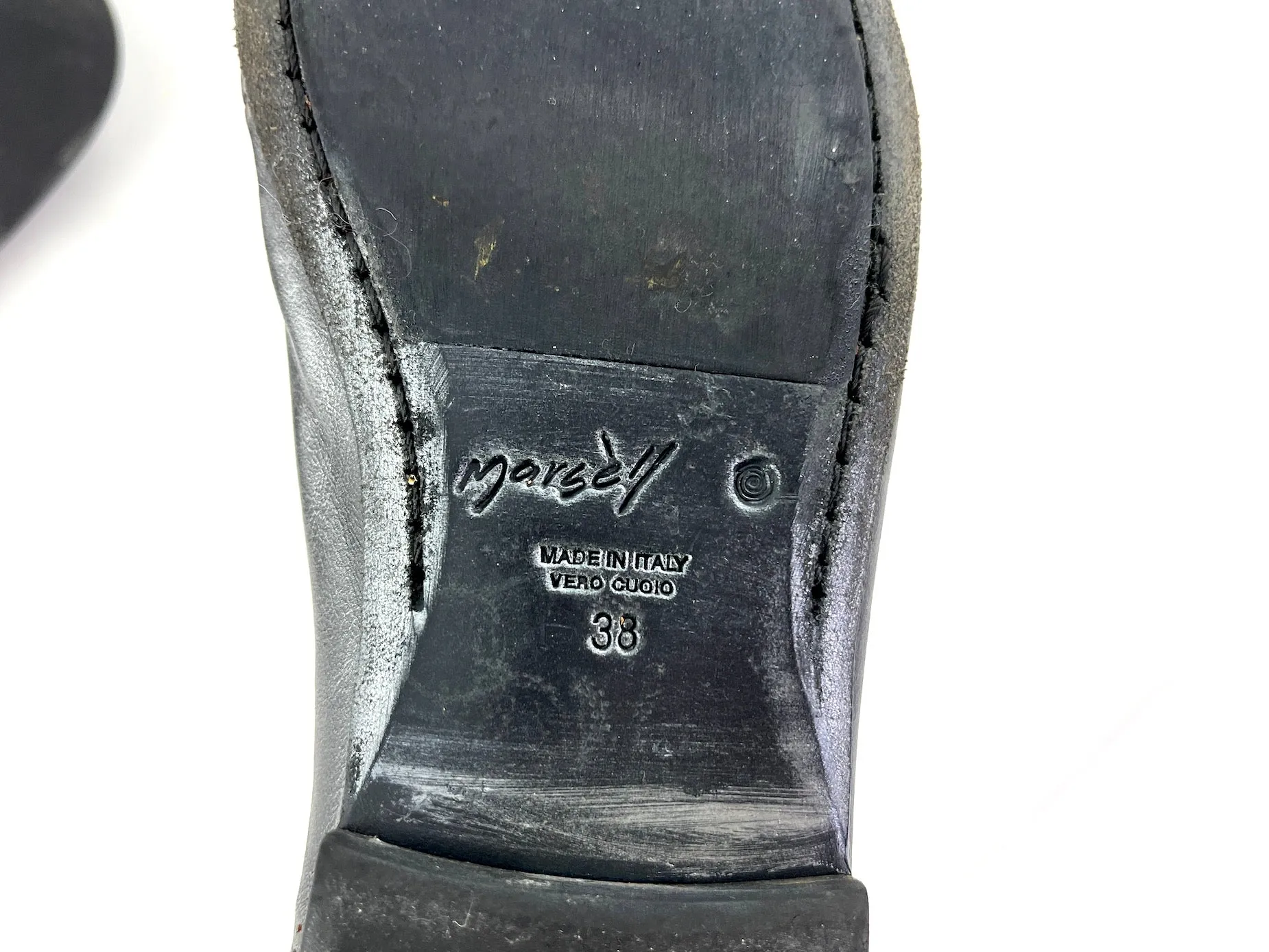 Marsell Metallic Silver Leather Loafers 38 8