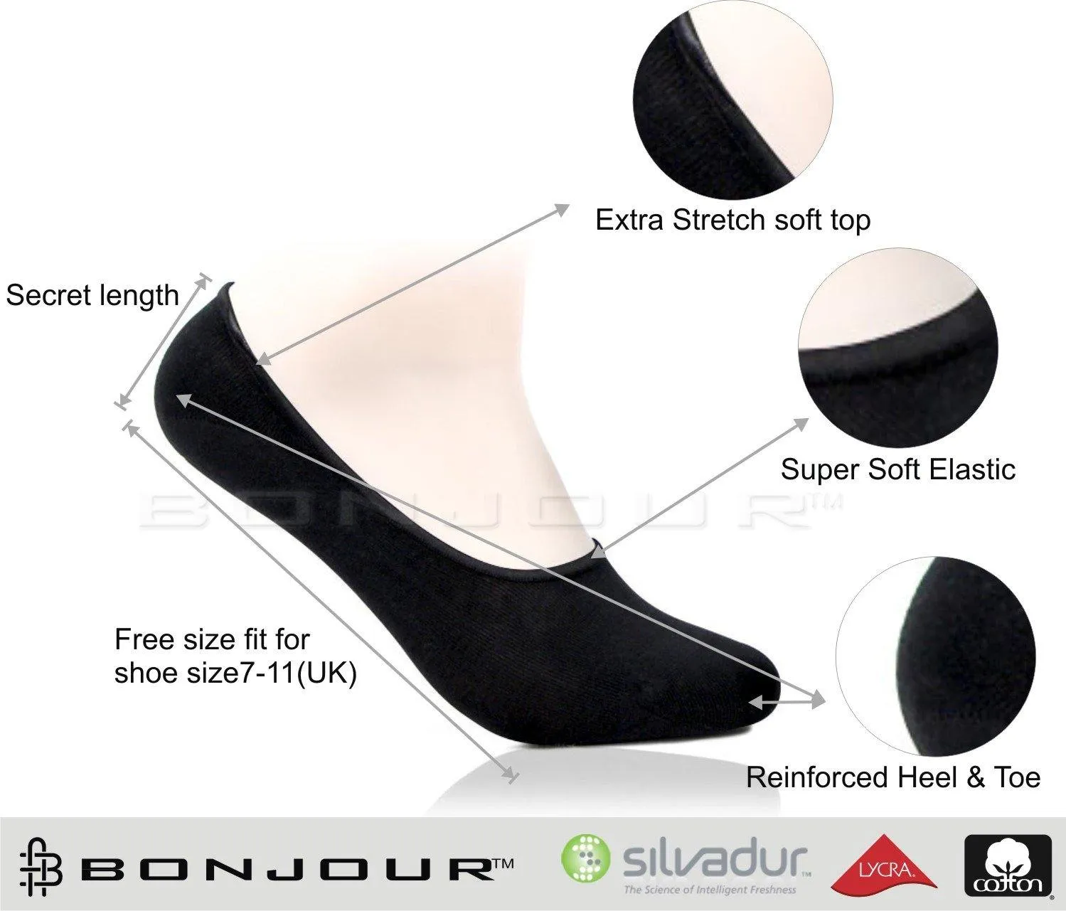 Men Cotton Loafer (No Show) Socks- Pack of 3