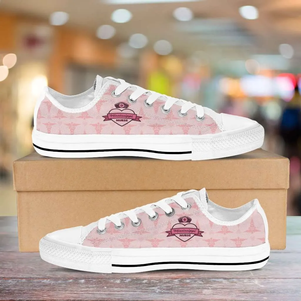 Mississippi Nurse Classic Canvas Tennis Shoes Pink