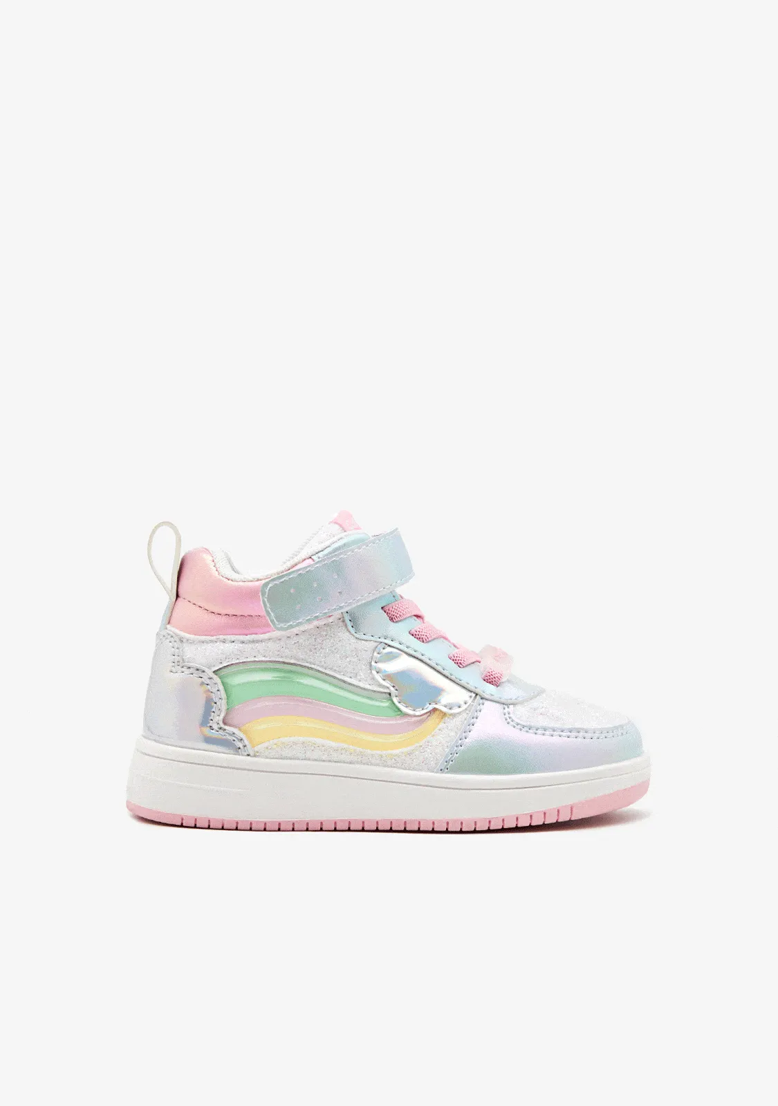 Multicolour Rainbow with lights High Top Sneakers