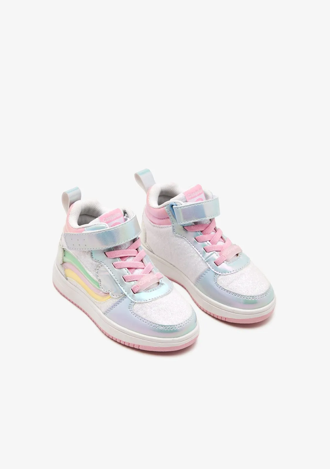 Multicolour Rainbow with lights High Top Sneakers