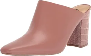 Nine West Ariane New Light Rust Squared Toe Slip On Block Heel Fashion Pumps