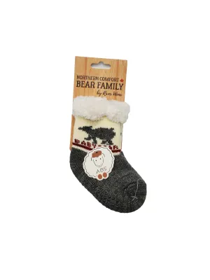 Northern Comfort Infant's "Baby Bear" Sherpa-Lined Grip Slipper Socks